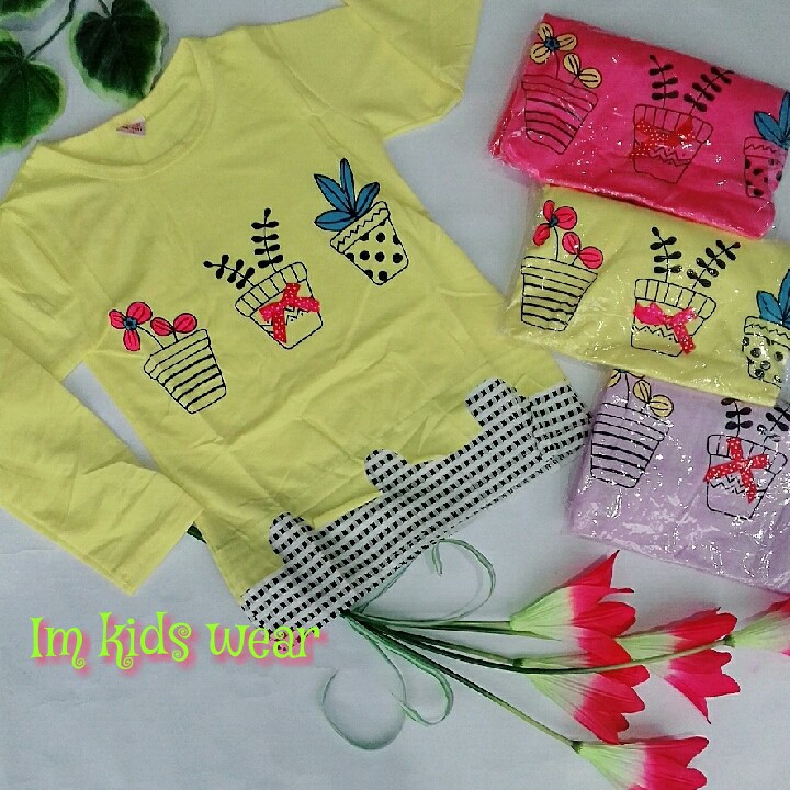 Pakaian anak kaos lengan panjang 2 layer