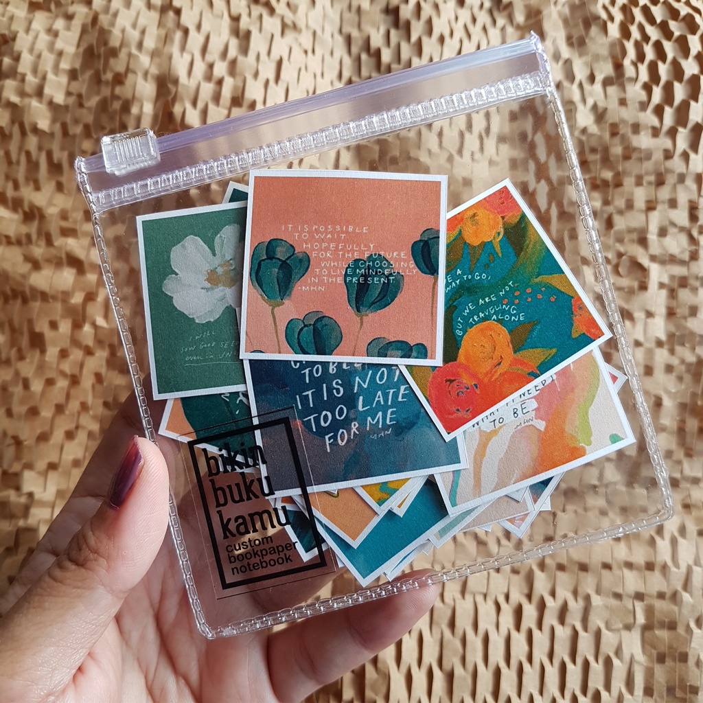 

44pcs Stiker HVS aesthetic estetik foto gambar potret jurnal / scrapbook / journaling notebook sticker - Quotes