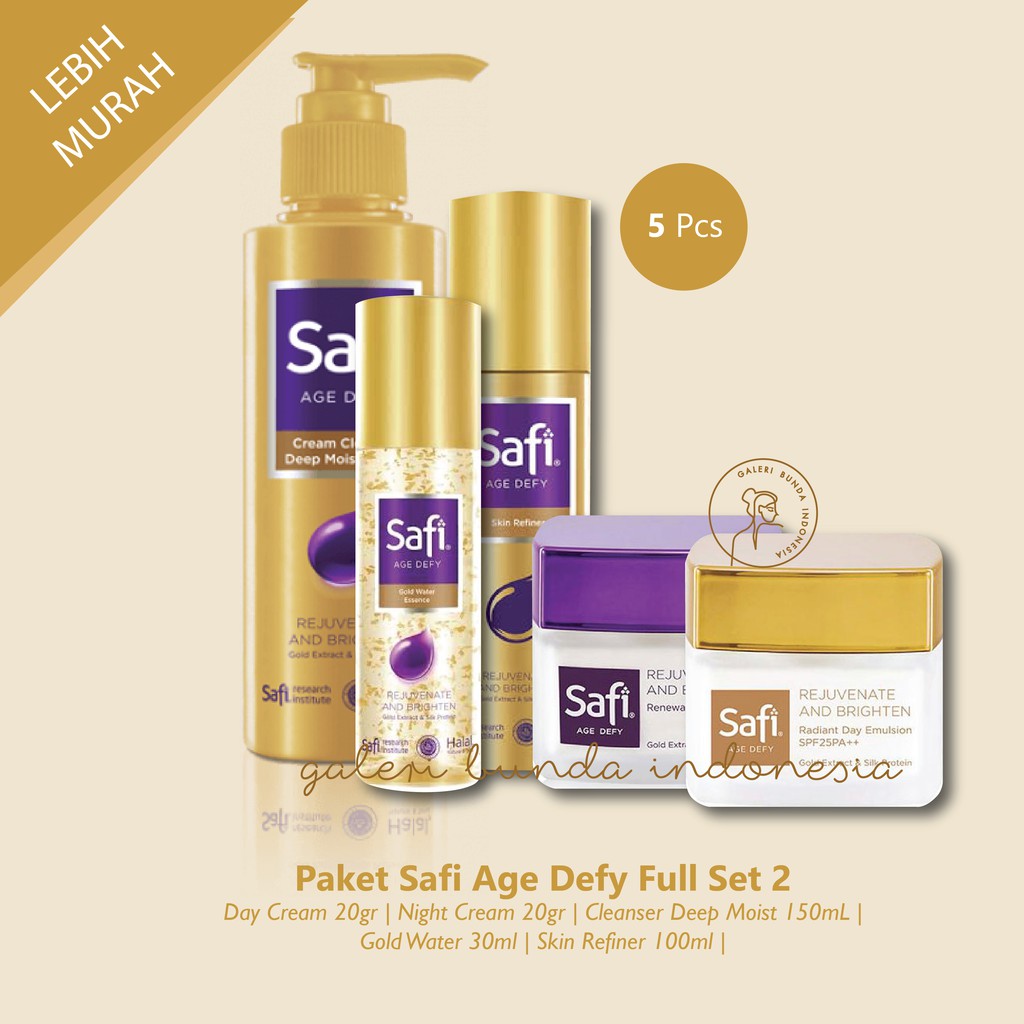 (Paling Murah) Safi Age Defy Paket kecil - Cream Cleanser Deep Moist Unt Kulit Normal Kering