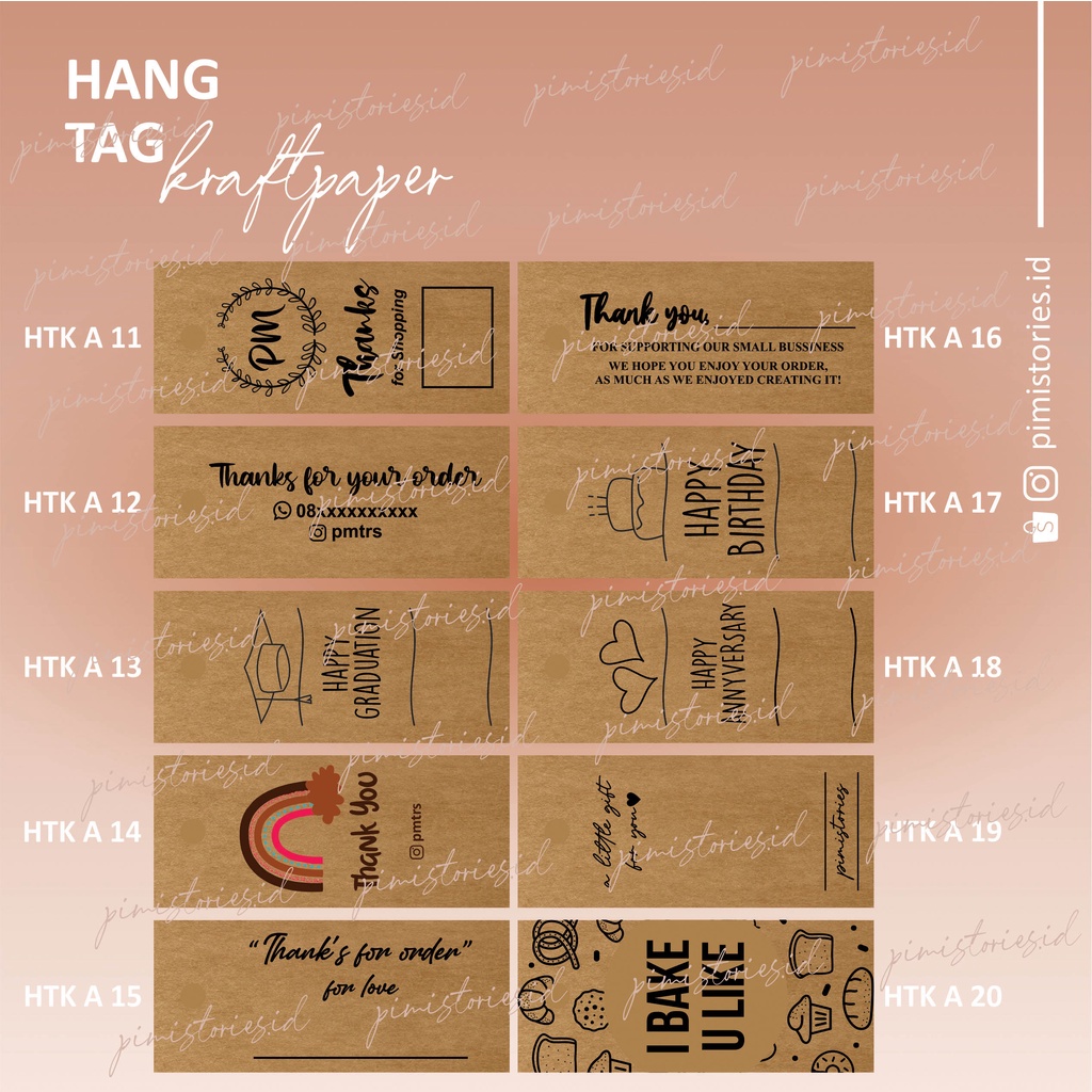 HANG TAG ⚫ PRICE TAG KRAFT PAPER ⚫ THANK YOU CARD CUSTOM MURAH ⚫ HANGTAG