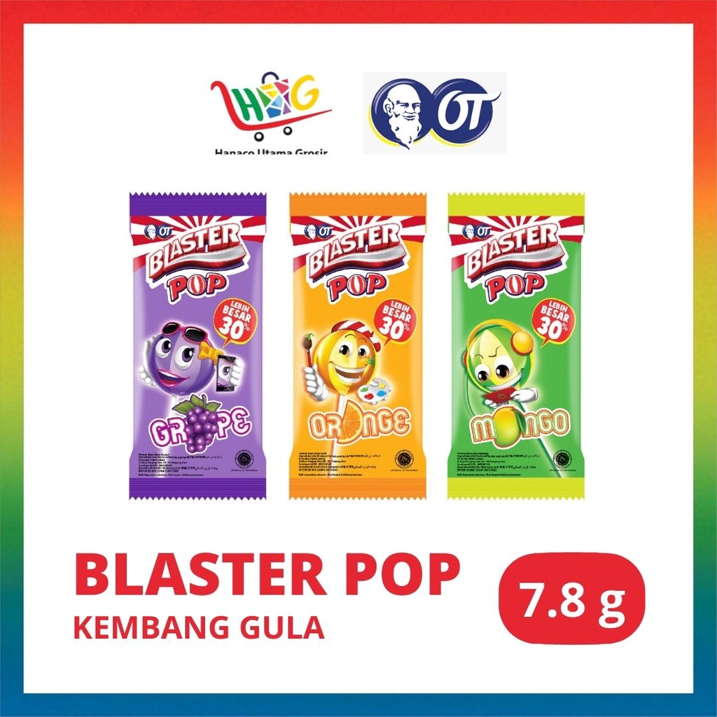 

Permen Blaster Pop Lolipop Grape / Orange / Mango 7g