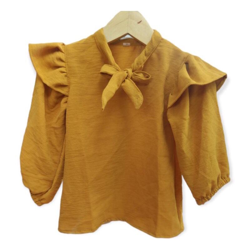 Baju Anak Crinkle Blouse Top 6 bln- 4thn/ Baju anak lengan panjang/baju perempuan/baju lucu/baju blouse anak/