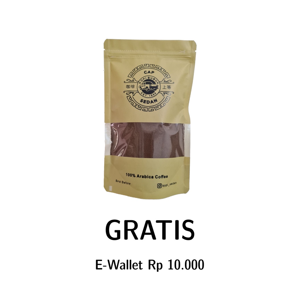 

Kopi Bubuk Cap Sedan 1 kg Gratis E Wallet