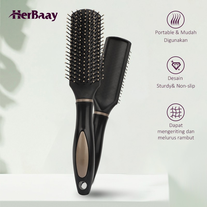 

HerBaay Flat bottom comb FBCH-4001 Black
