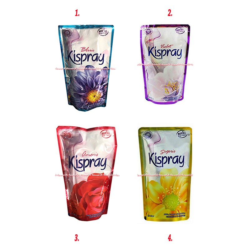 Kispray All Varian Pelicin Pelembut Pewangi Pakaian 300ml Jadi Satu Refil Kemasan Isi Ulang Krispay