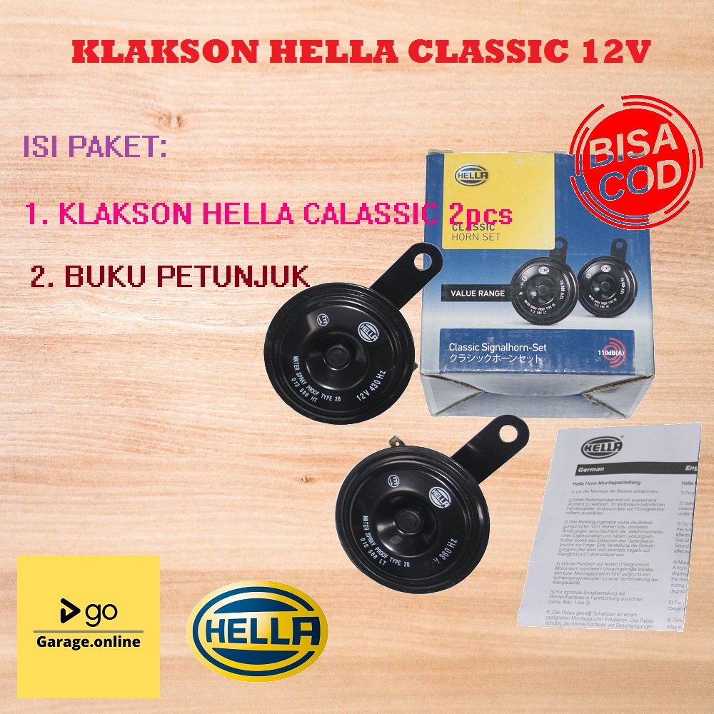 Klakson Hella Classic Double Disk 12Volt Original Untuk Semua Mobil &amp; Motor