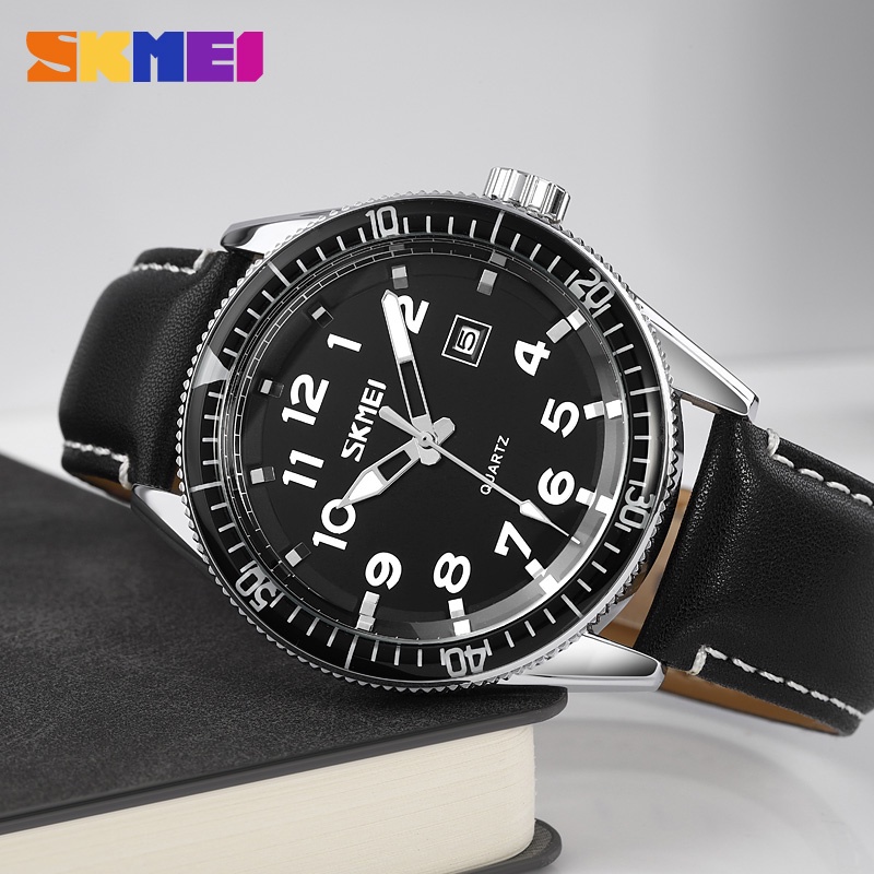 SKMEI 9232 Jam Tangan Pria Analog Tali Kulit Sport Watch WATCHKITE WKOS