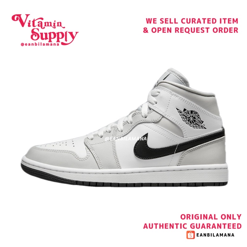 AIR JORDAN 1 MID WMNS 'LIGHT SMOKE GREY'