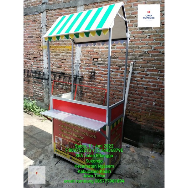 Rombong Portable Atap Lancip