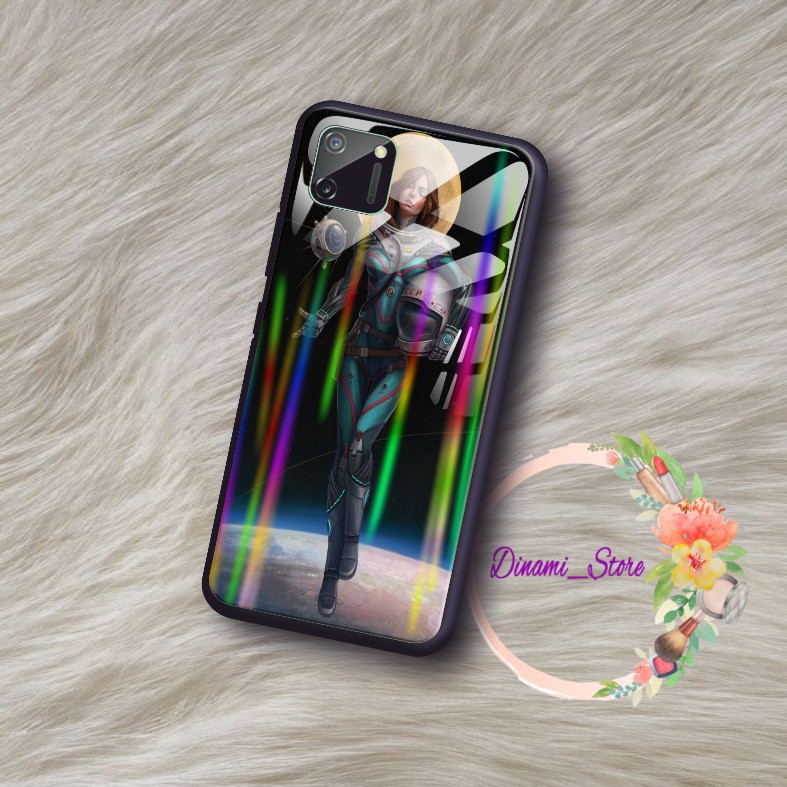 Back Case Glass Aurora PLANET GIRLS Oppo A3s A1k A5 A9 2020 A7 F9 A5s A31 A52 a53 A92 A37 A57 DST463