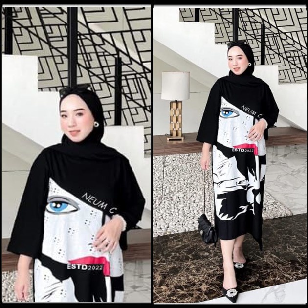 Black Kenzi Long Tunik Terbaru Long Tunik NEUM tunik wanita modern Long tunik import Long tunik keki