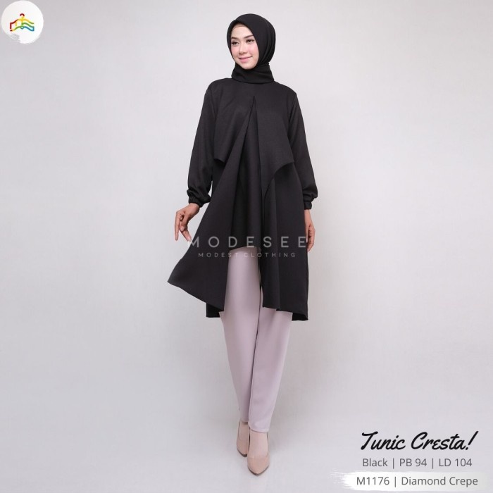 ✅✅ Baju Atasan Top Tunik Cresta Tunic Wanita Cewek Muslim Muslimah Modern