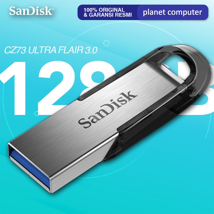 Flashdisk SanDisk Ultra Flair CZ73 128GB USB 3.0 150MB/s Garansi Resmi