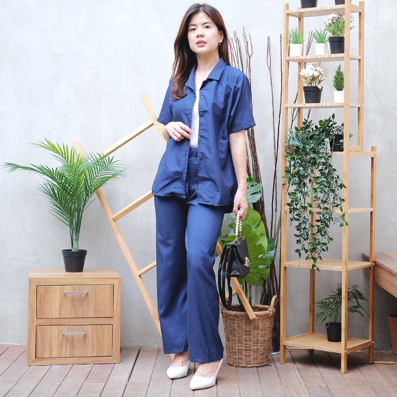 SET KEMEJA POLOS / SETELAN WANITA/BAJU TIDUR DEWASA/PIYAMA