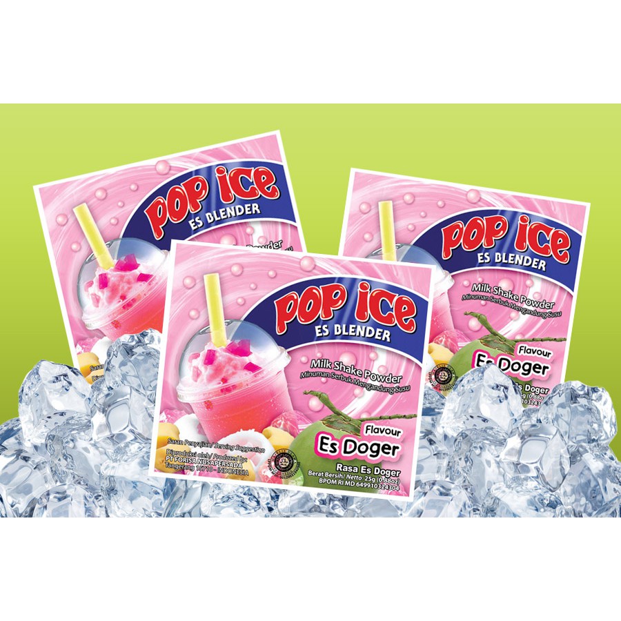 @10pcs Pop Ice Aneka Rasa Minuman Es Blender 25gr Murah Cocopandan Es Doger