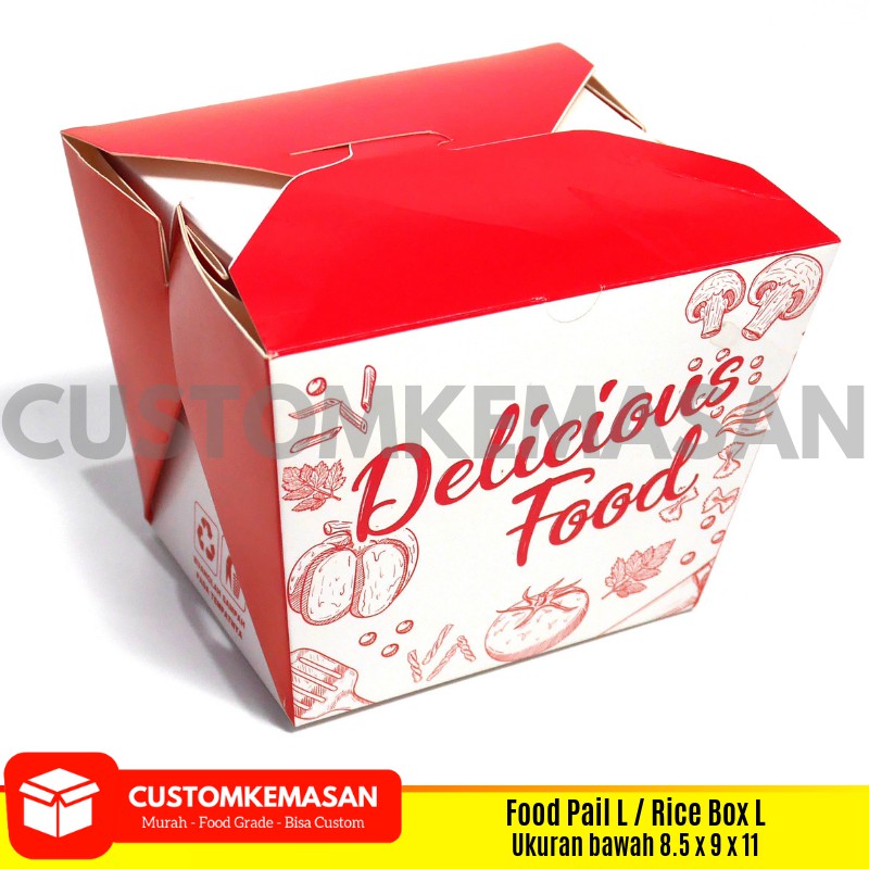 Foodpail L, Kemasan Rice Box, Box Foodpail, Box Rice Box, Dus Rice Box, Food Pail ukuran besar