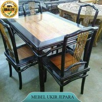 meja makan taichi jati, meja makan mebel jepara, mebel ukir jepara