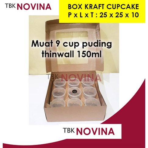 BOX KRAFT CUPCAKE 9 / BOX CUP PUDING 9