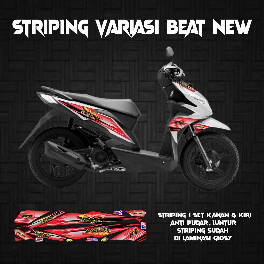 STRIPING STICKER MOTOR VARIASI BEAT NEW ICON SPOT