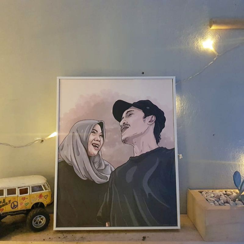 VECTOR WAJAH + PRINT + FRAME BLOCK 8R