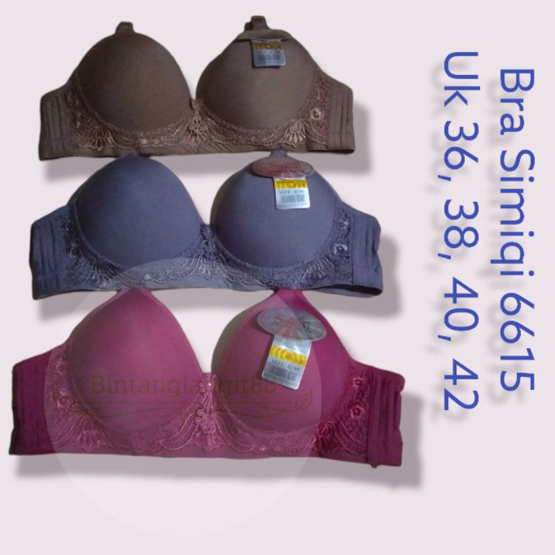 BH SIMIQI 6615 / BRA BH BUSA RENDA / BH TANPA KAWAT JUMBO UK 36-42