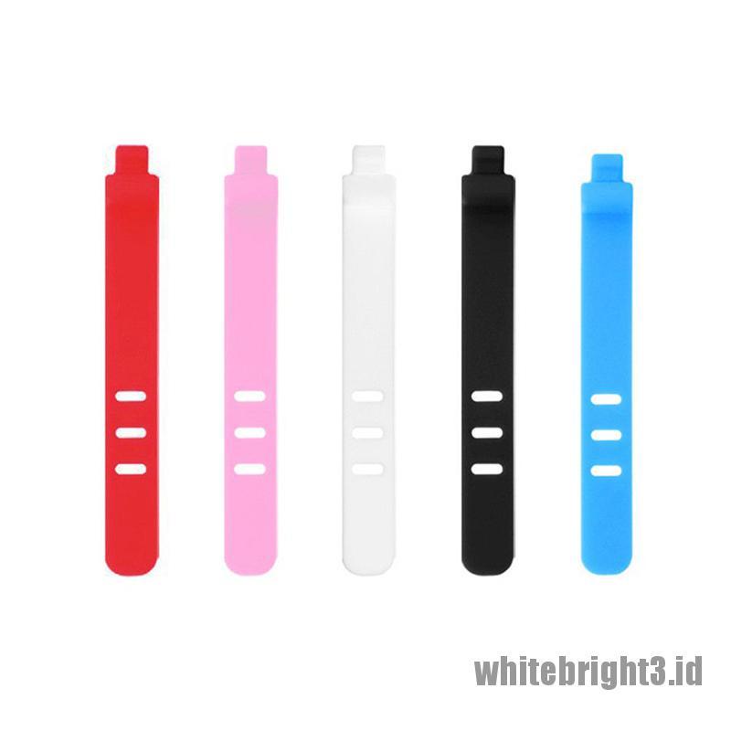 &lt; White3 &gt; Pengikat Kabel Data / Charger / Earphone Bahan Silikon