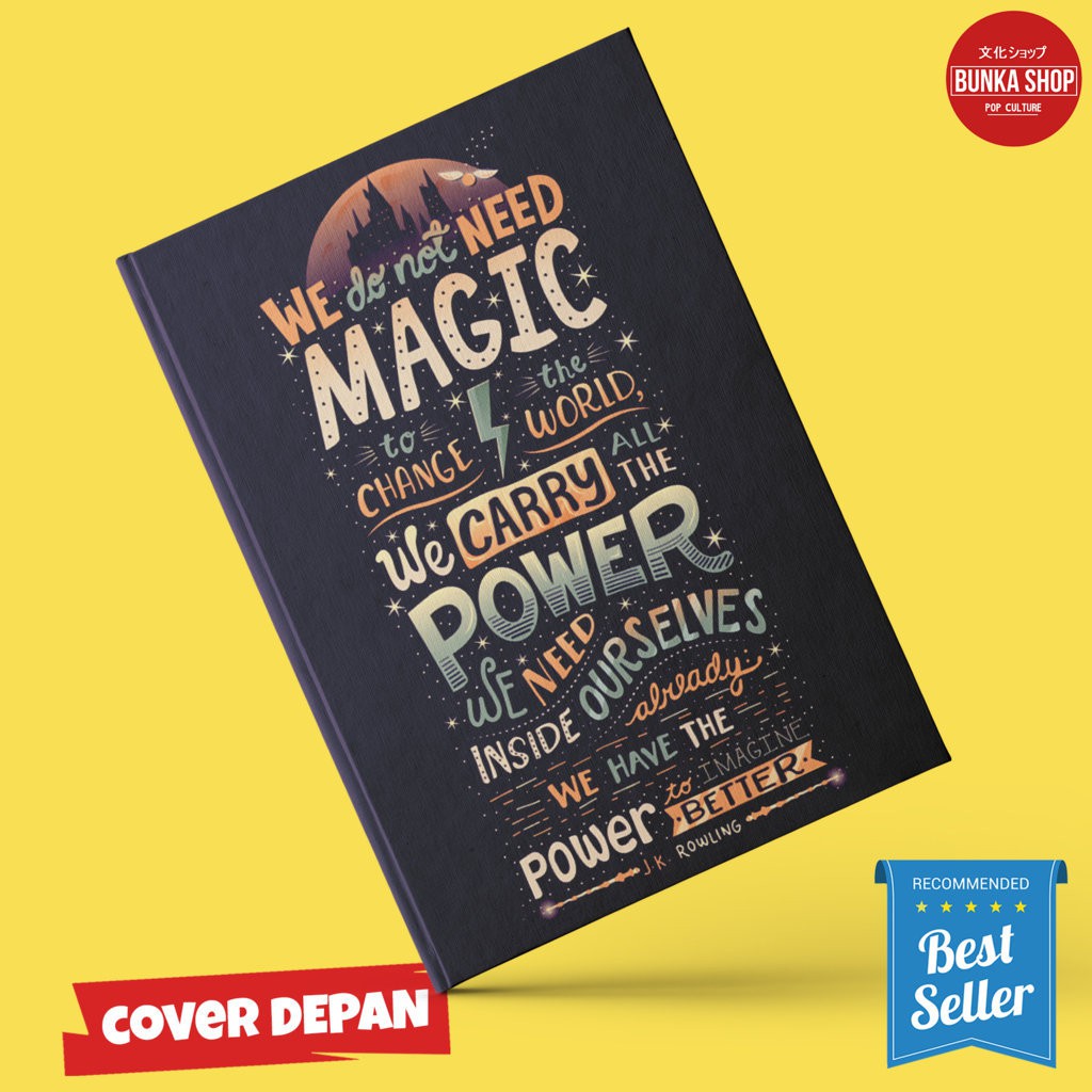 

Note Book Harry Potter JK Rowling Quote Hardcover Buku Tulis Catatan Notes Agenda Planner Gift Couple