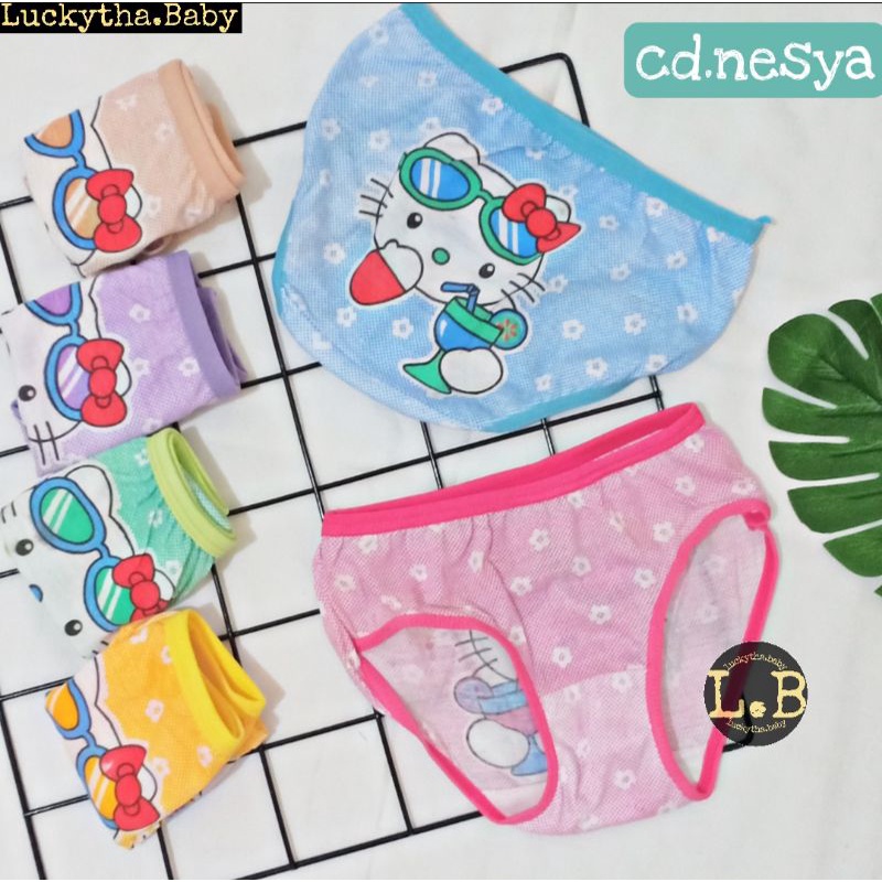 1pc_cd anak perempuan Nesya warna motif Kitty / celana dalam anak motif Kitty