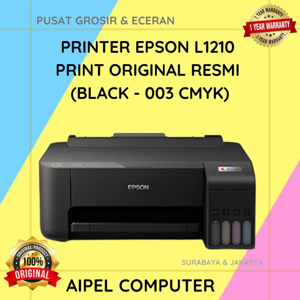 L1210 | PRINTER EPSON L1210 PRINT ORIGINAL RESMI (BLACK - 003 CMYK)