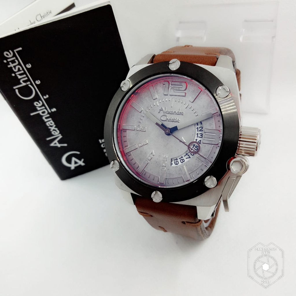 Alexandre Christie AC6465 - Jam Tangan Kasual Pria - Leather Strap - Analog Mode