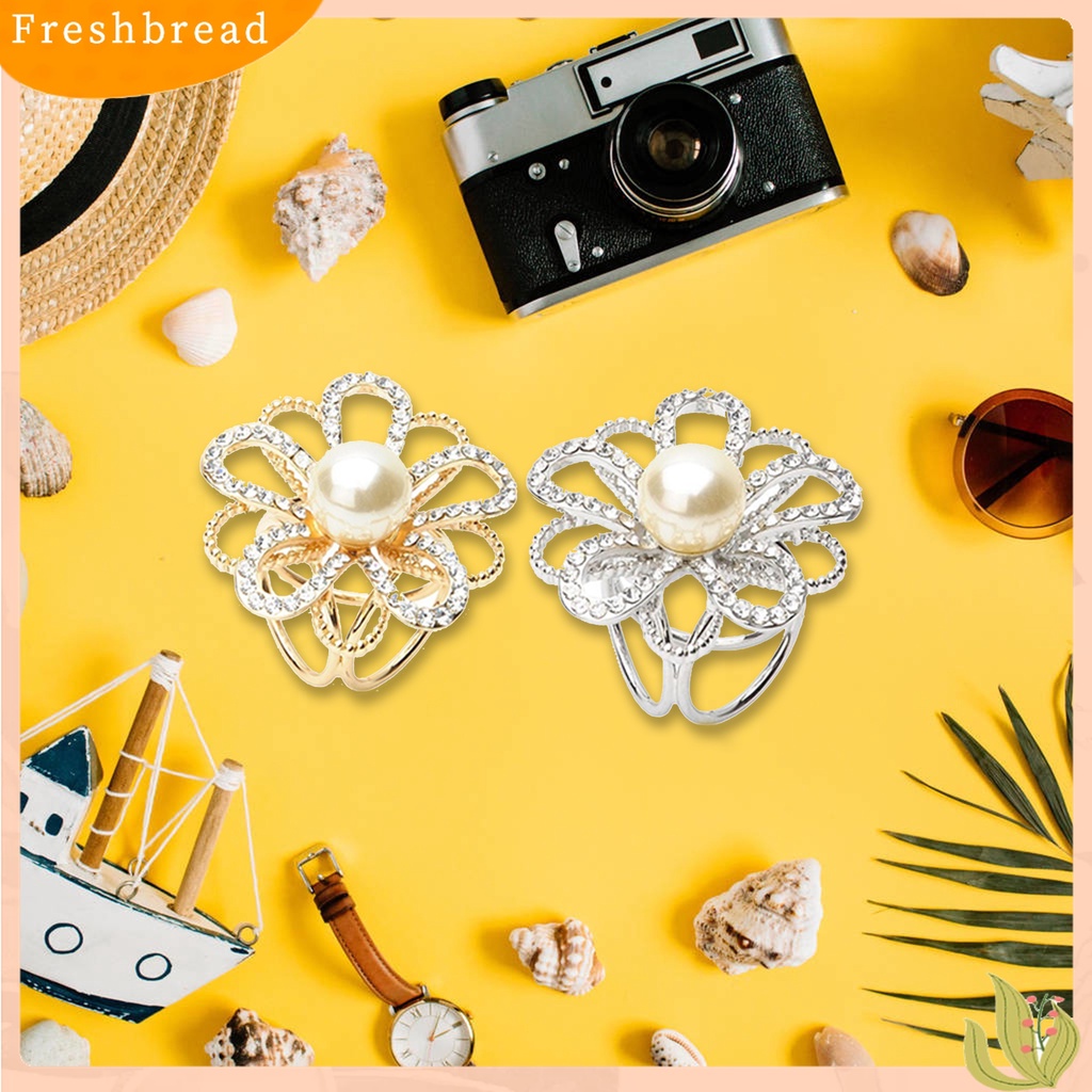 [ TERLARIS]Scarf Buckle Rhinestone Inlaid Fashion Accessories Alloy Faux Pearl Flower Scarf Buckle for Party