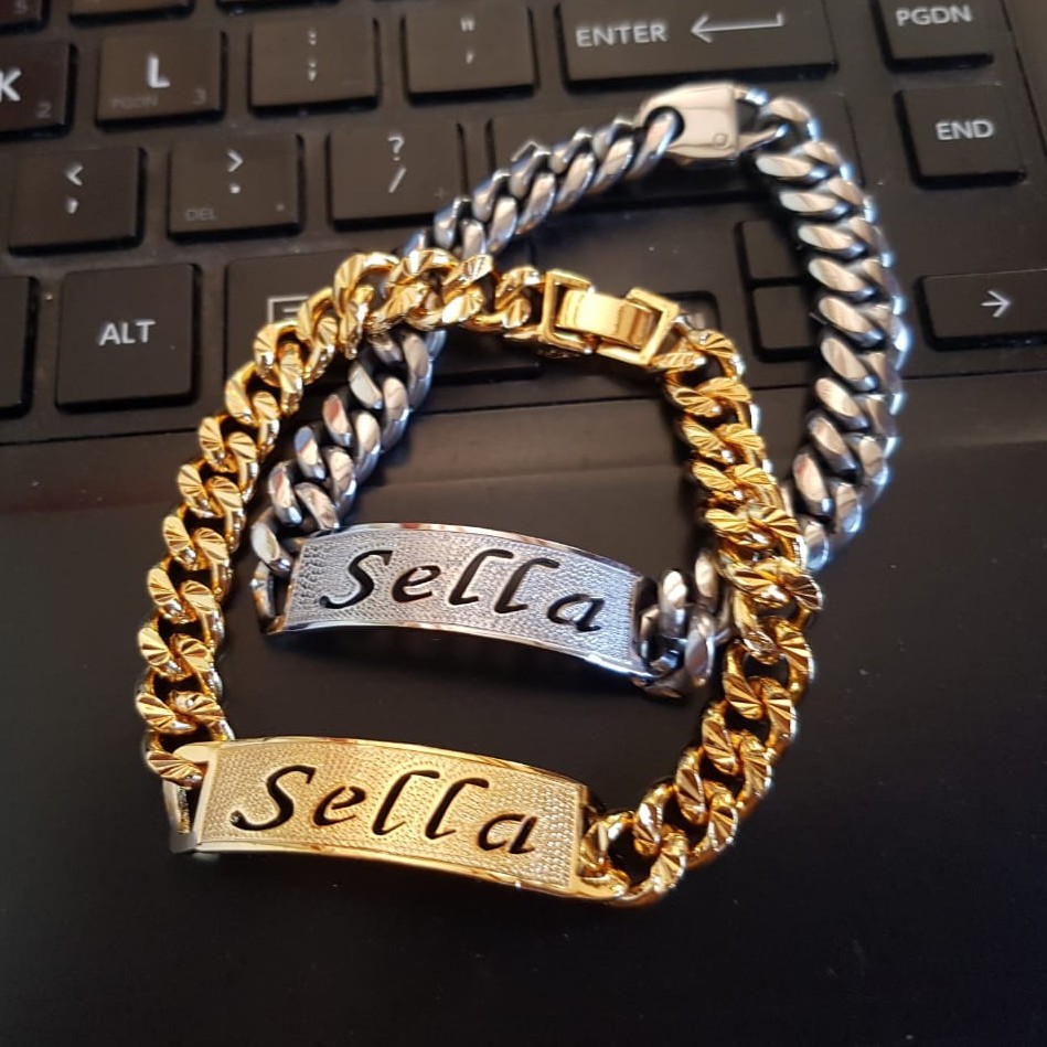 Gelang Nama custom Titanium Anti Karat bracelet korea name aksesoris wanita fashion perempuan cewek