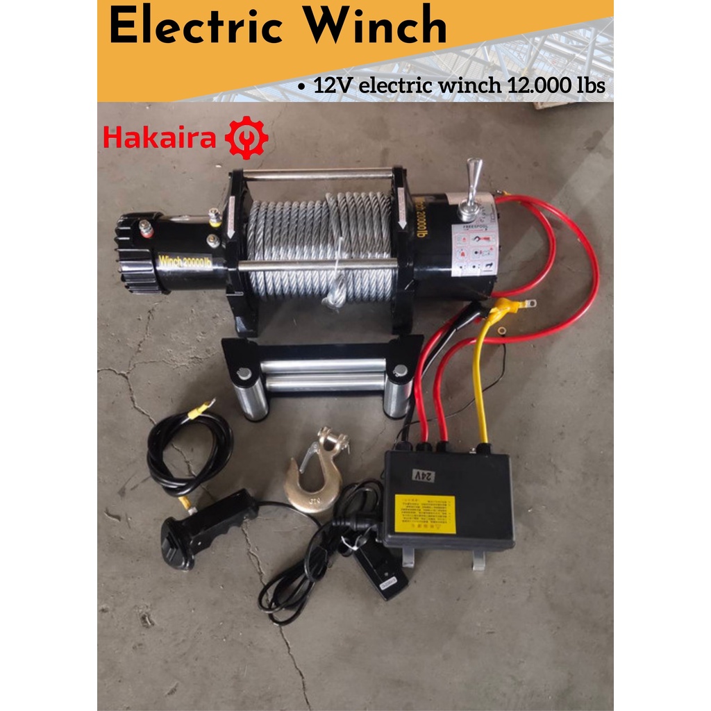 katrol - electric winch 12V 12000lbs - derek mobil elektrik