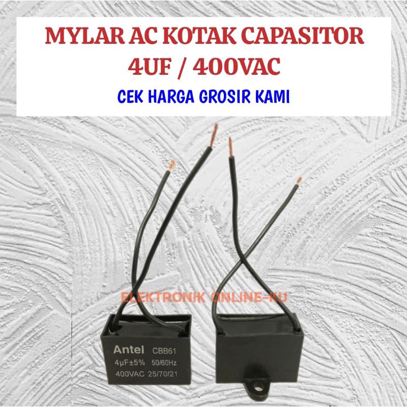 CAPASITOR AC 4UF KAPASITOR KOTAK 4UF 400VAC 450VAC