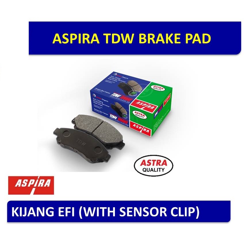 Brake Pad Aspira TDW untuk Mobil: KIJANG EFI (WITH SENSOR CLIP) 11-AFTDW02-1-01