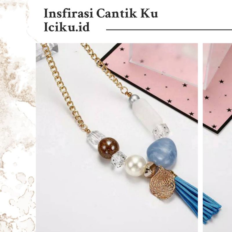 Kalung Hijab Tasel Unik Etnik Necklace Korea Premium Aksesoris Wanita