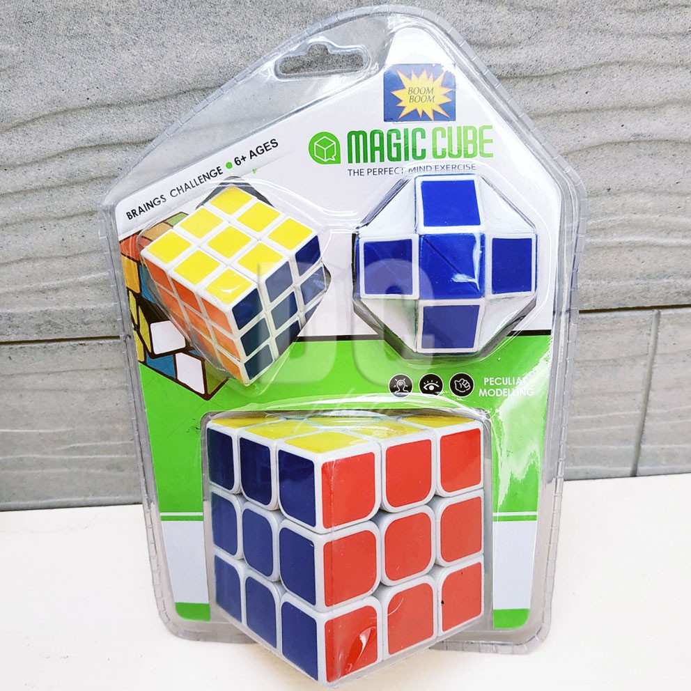 Mainan Edukasi Anak Magic Cube 3in1 Stickerless 3x3x3 | Rubik 3x3 | Putaran Rubik 3 Model