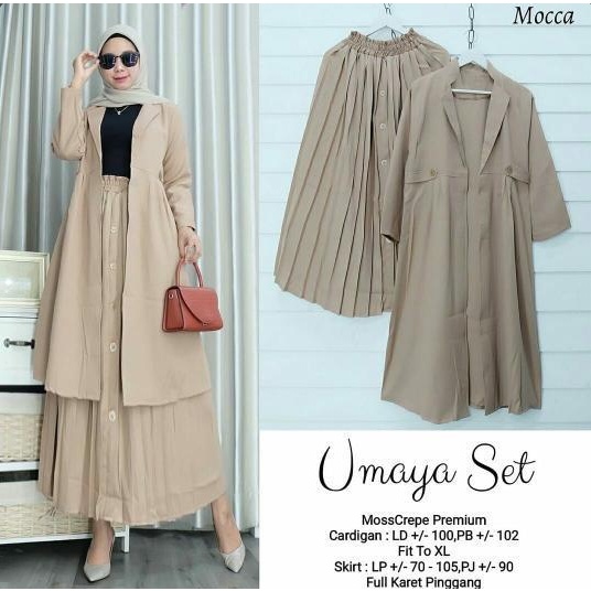 Umaya setelan rok cardigan terbaru one set kekinian