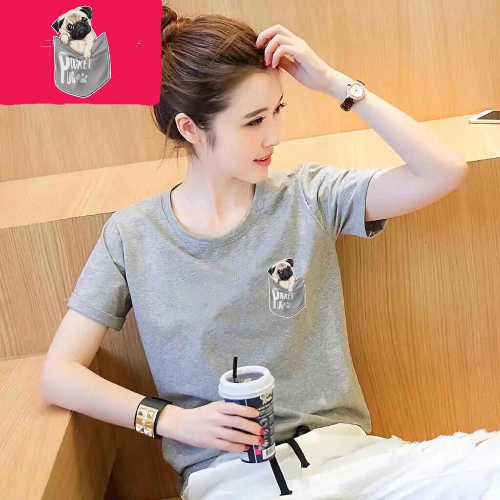  KAOS  OBLONG  WANITA  PRESS LOGO BAHAN KATUN COMBED Shopee 