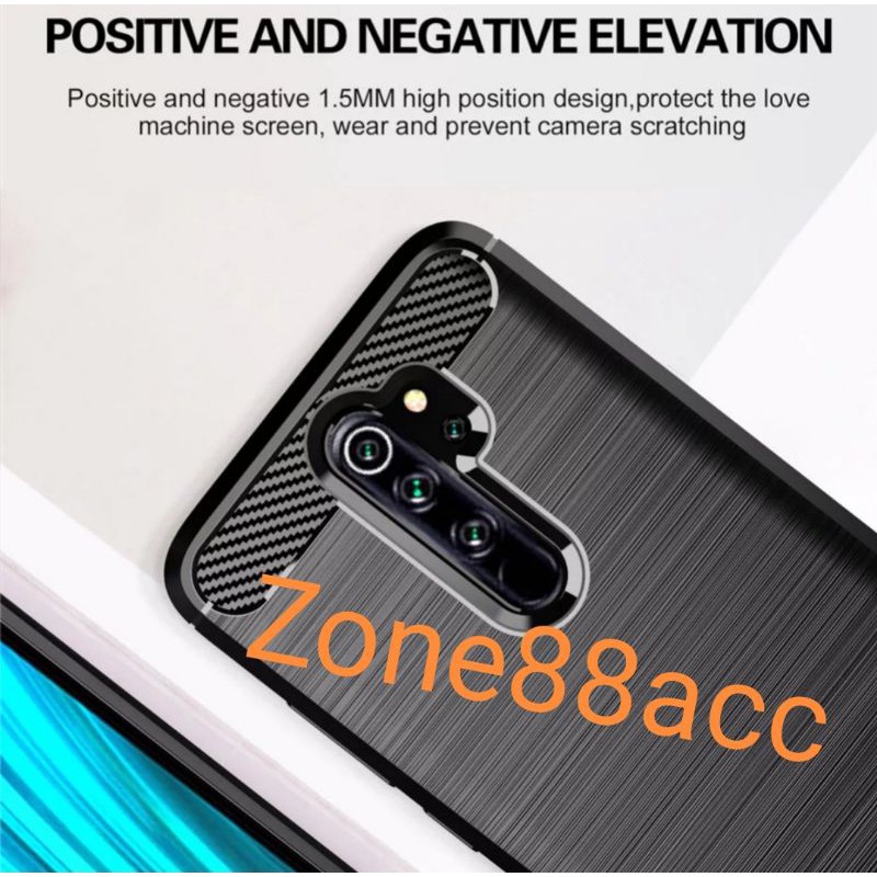 Silicon Case Redmi Note 8 Pro Softcase iPAKY Carbon Casing Cover TPU