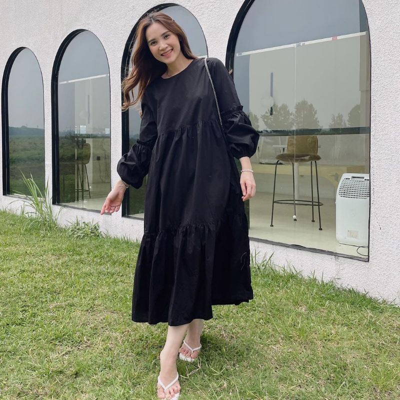 CONSENSO POPLIN MAXY DRESS/Sisa Ekspor