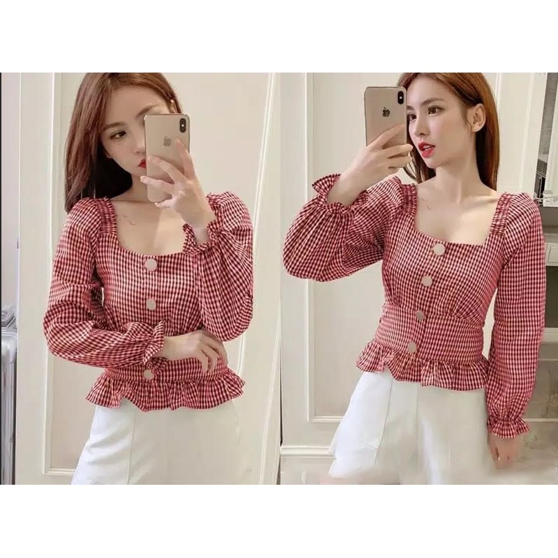 tokolobo SHARITA KOTAK BLOUSE-3