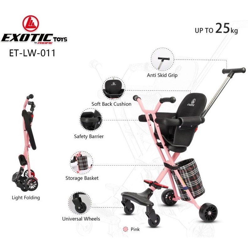 Stroler Anak Bayi Balita Kursi Dorong Micro Stroller Trike Exotic ET LW011 Garansi SNI-2