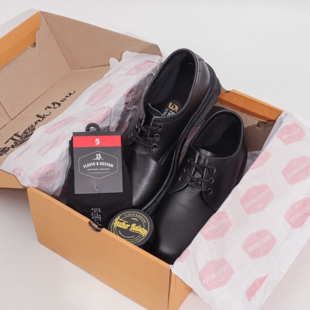 sepatu pantofel kulit asli sepatu docmart low full black sepatu kantor pria sepatu kerja pria sepatu formal pria model paul