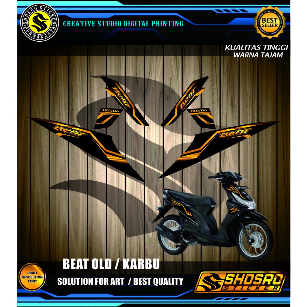 DESIGN VARIASI STICKER/STIRIPING MOTOR MATIC HONDA BEAT KARBU/OLD CUSTOM VARIASI TERBARU MOTIF
