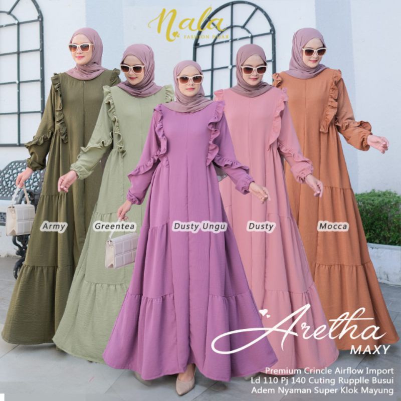 Aretha -Maxy- Premium Crincle Airflow Import Ld 110 PJ 140 Cutting Rupplle Busui