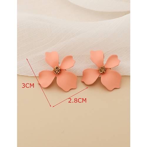 LRC ANting Tusuk Fashion Pink Alloy Painted Flower V47863