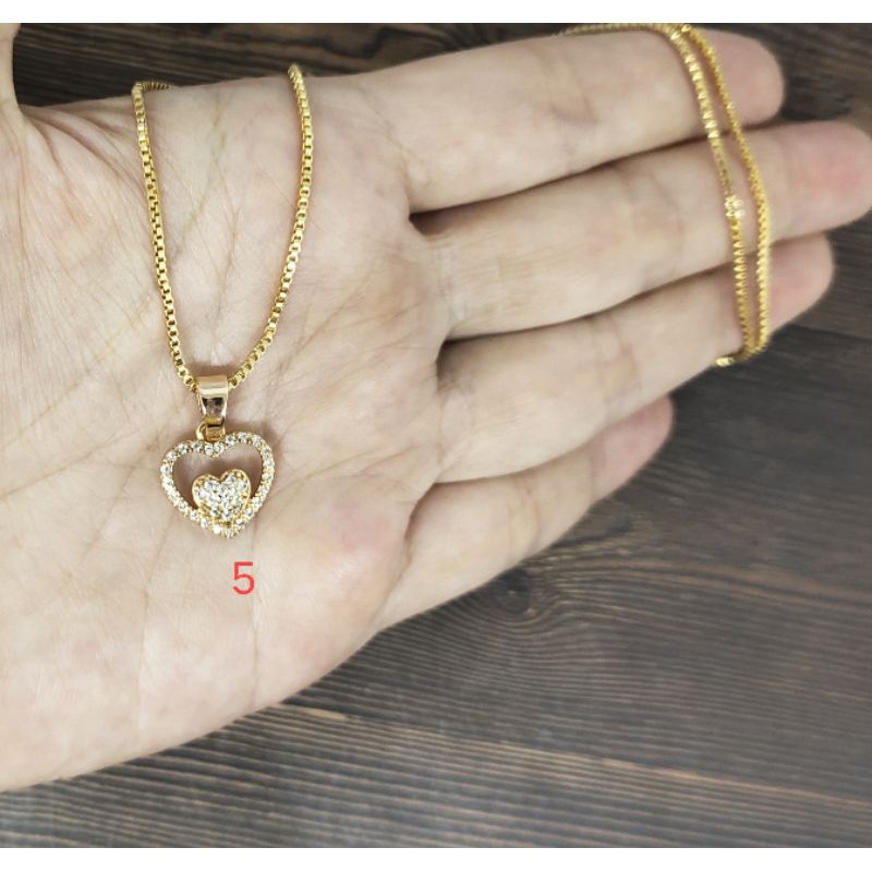 Fifi Fashion Satu Set Kalung Liontin Liora Kalung Model Perhiasan Lapis emas 08#