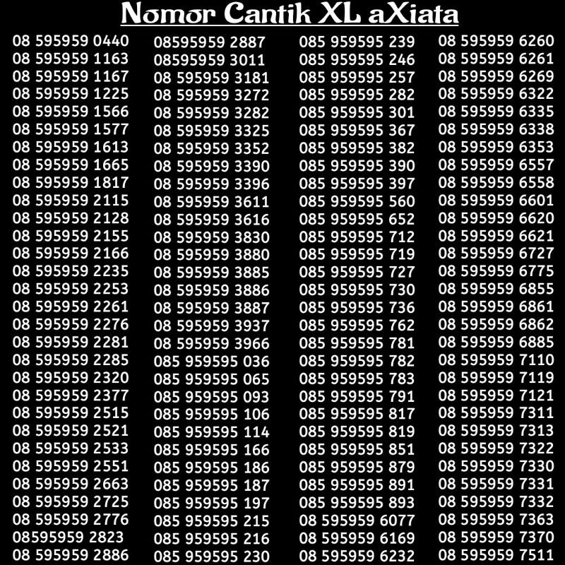 nomor cantik XL 08 595959