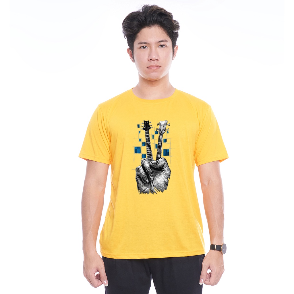 Kaos Oblong Pendek Gambar Gitar Tangan